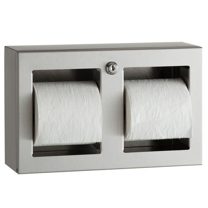 Bobrick B3588 TrimLineSeries Toilet Paper Dispenser Multi-Roll Surface Mounted - Satin - Prestige Distribution