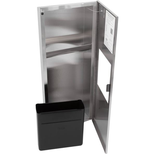 Bobrick B36903 TrimLineSeries Paper Towel Dispenser & Waste Receptacle Recessed - Satin - Prestige Distribution