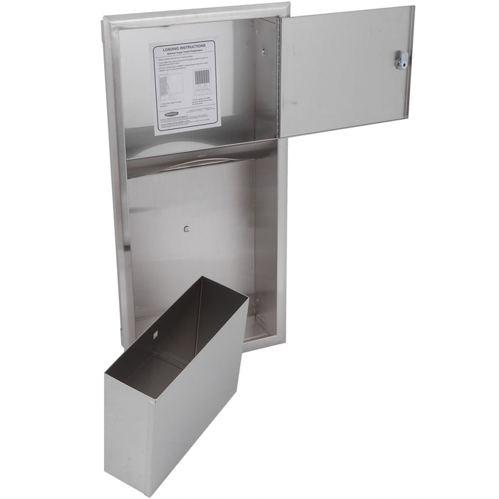 Bobrick B369 ClassicSeries Paper Towel Dispenser & Waste Receptacle Recessed - Satin - Prestige Distribution