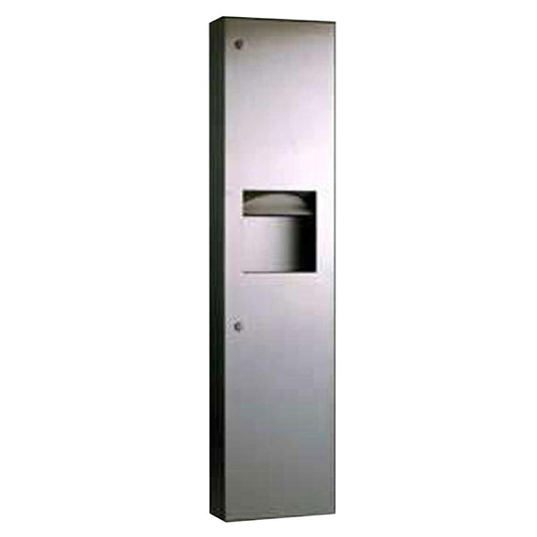 Bobrick B380349 TrimLineSeries Paper Towel Dispenser & Waste Receptacle Surface Mounted - Satin - Prestige Distribution