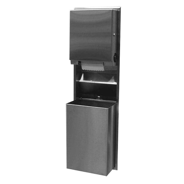 Bobrick B39617 ClassicSeries Convertible Paper Towel Dispenser & Waste Receptacle Recessed - Satin - Prestige Distribution