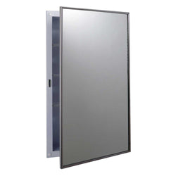 Bobrick B397 Medicine Cabinet w/ Mirror Swing Door Recessed - White Powder Coat