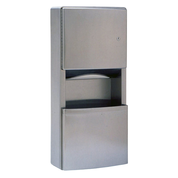 Bobrick B43699 ConturaSeries Paper Towel Dispenser & Waste Receptacle Surface Mounted - Satin - Prestige Distribution