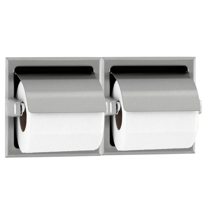 Bobrick B6697 Toilet Paper Dispenser w/ Hood Recessed - Satin - Prestige Distribution