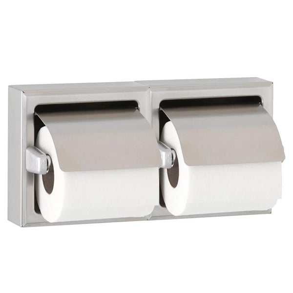 Bobrick B699 Toilet Paper Dispenser w/ Hood Dual Roll Recessed - Prestige Distribution