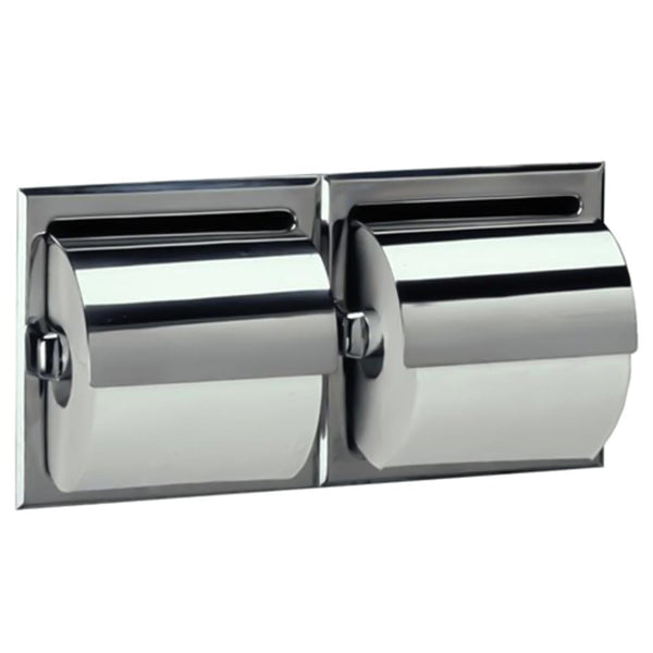 Bobrick B699 Toilet Paper Dispenser w/ Hood Dual Roll Recessed - Prestige Distribution