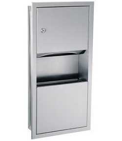 Gamco TW-3FS Surface Mount Mini - Towel Dispenser and Waste Receptacle Combination