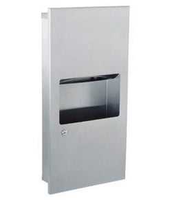 Gamco TW-8 Recessed Coverall Mini-Towel Dispenser and Waste Receptacle Combination - 2 Gallons
